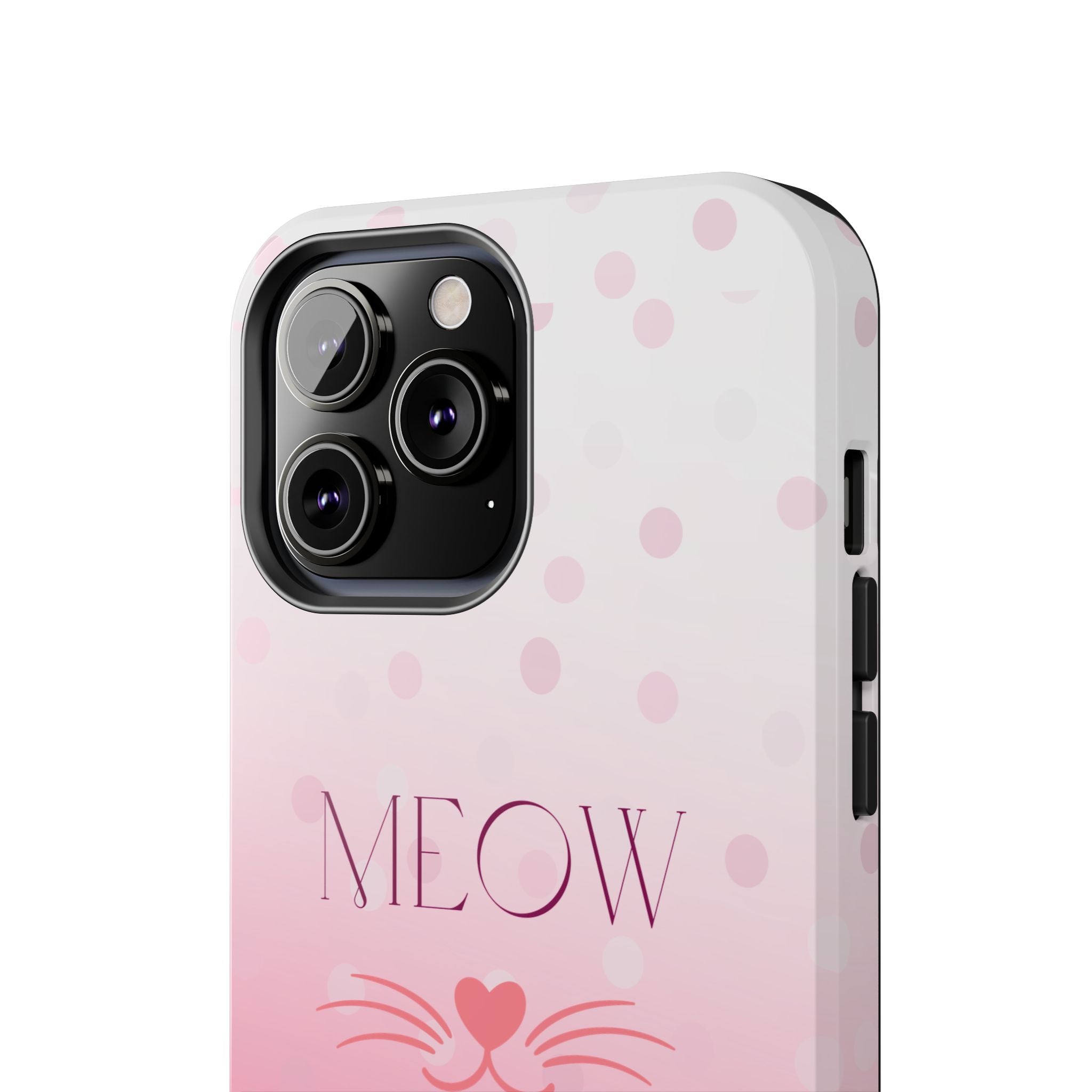 Durable iPhone & Android Protective Case - Cute Pink Cat Phone Case