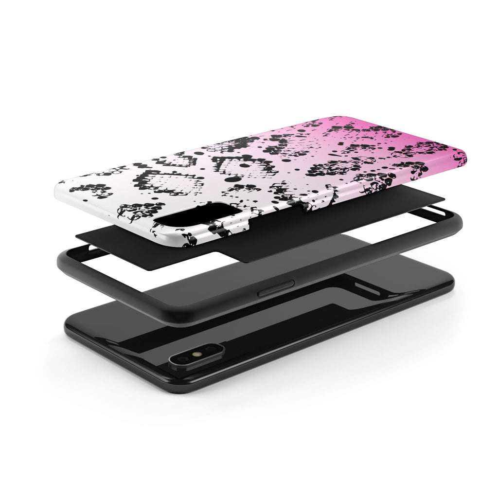 Durable iphone & Android Protection - Pink Ombre Snake Skin Tough Phone Case