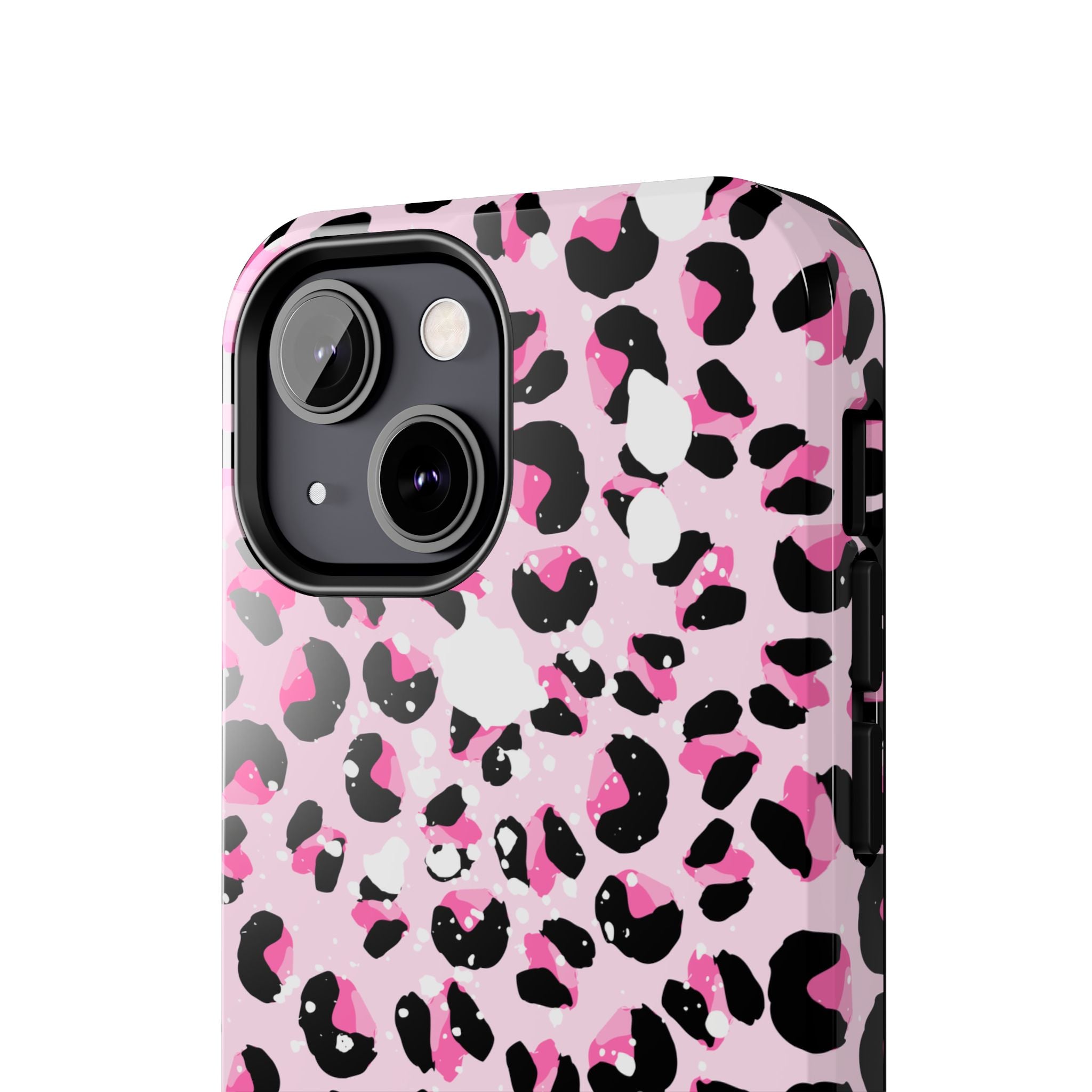 Durable iPhone & Android Protective Phone Case - Pink Leopard Print Tough Case