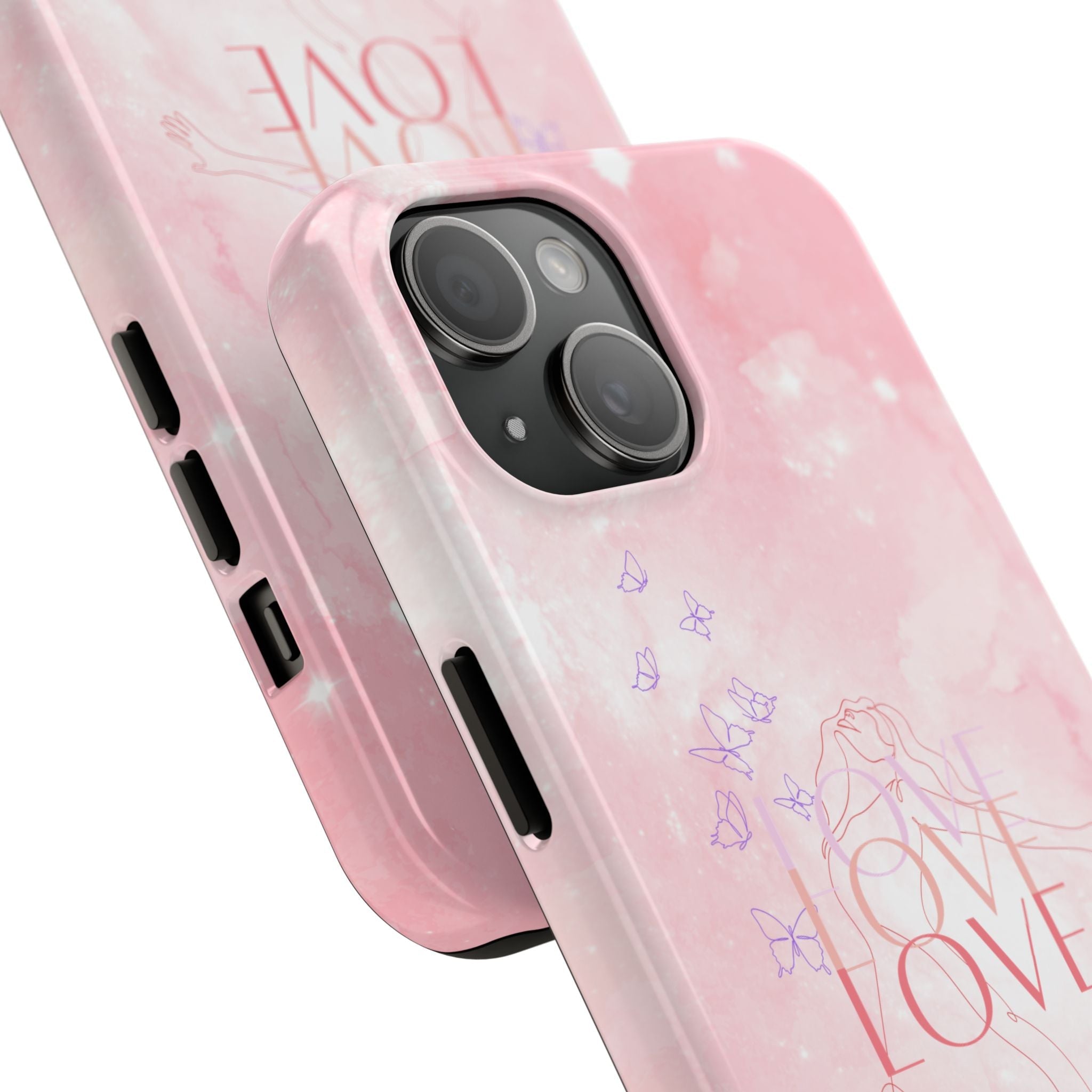Durable Iphone & Android Protection - Pink Love Galaxy Tough Phone Case
