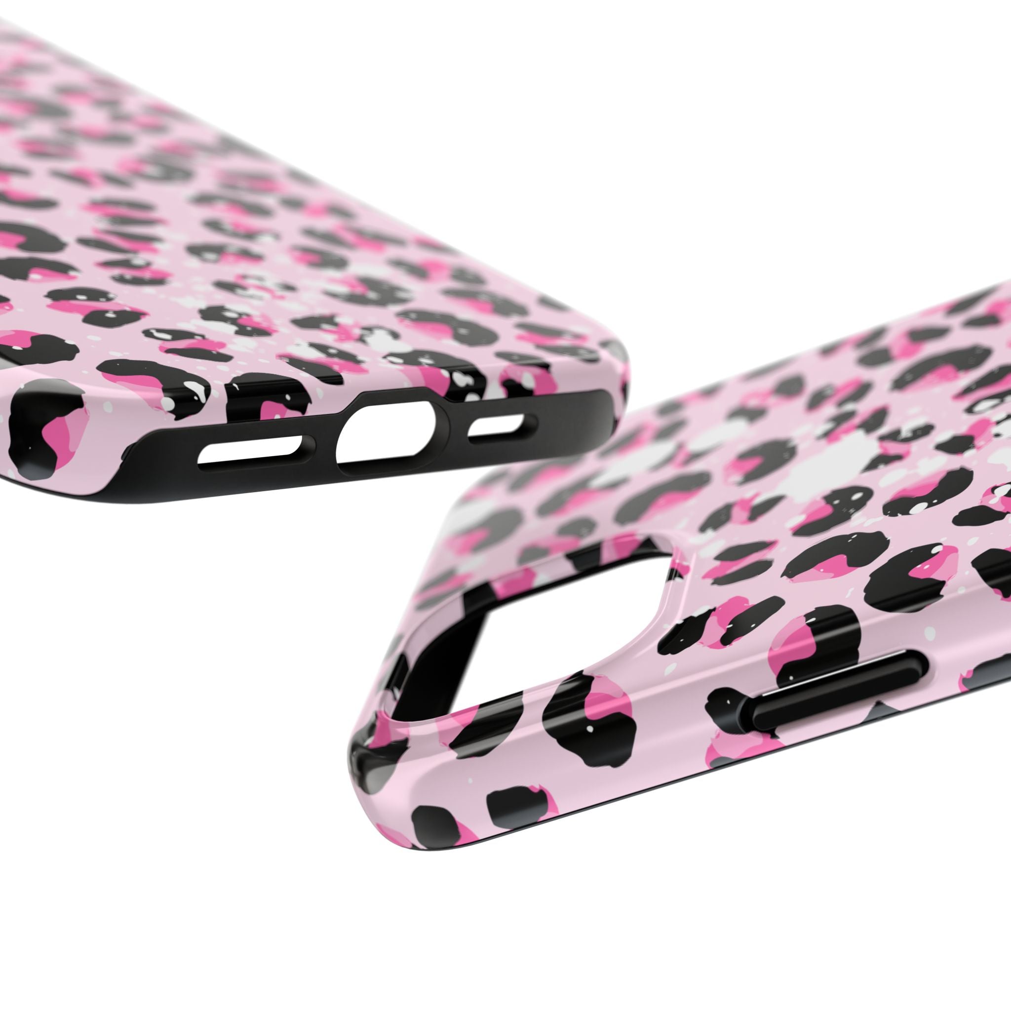 Durable iPhone & Android Protective Phone Case - Pink Leopard Print Tough Case