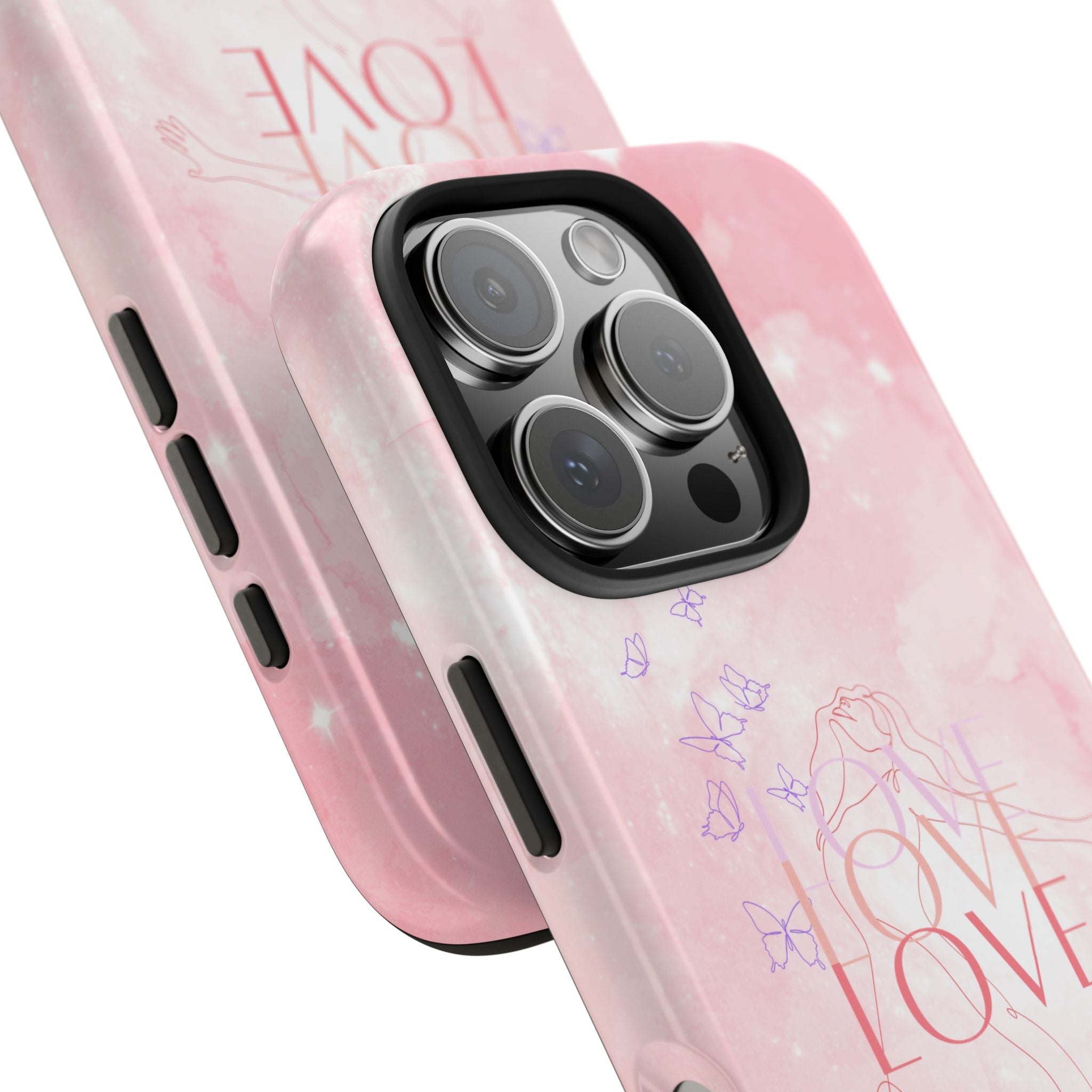 Durable Iphone & Android Protection - Pink Love Galaxy Tough Phone Case