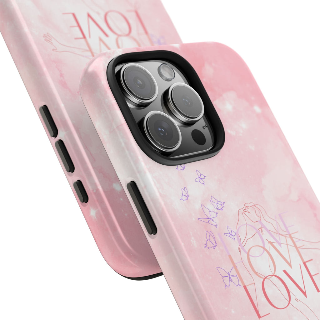 Durable Iphone & Android Protection - Pink Love Galaxy Tough Phone Case