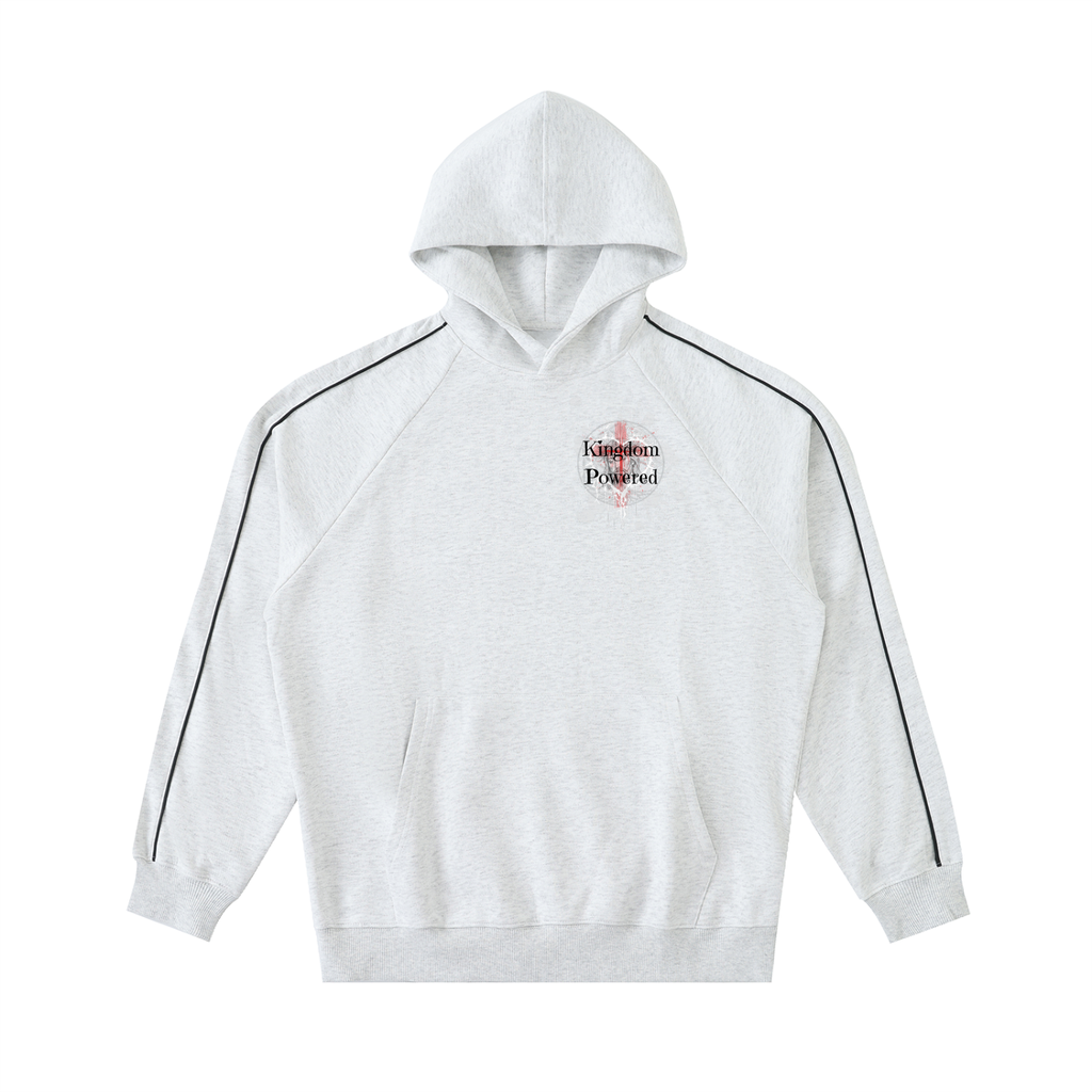 Faith Based Apparel - Kingdom Powered - Saved by Grace - Unisex Contrast Piping Raglan Hoodie