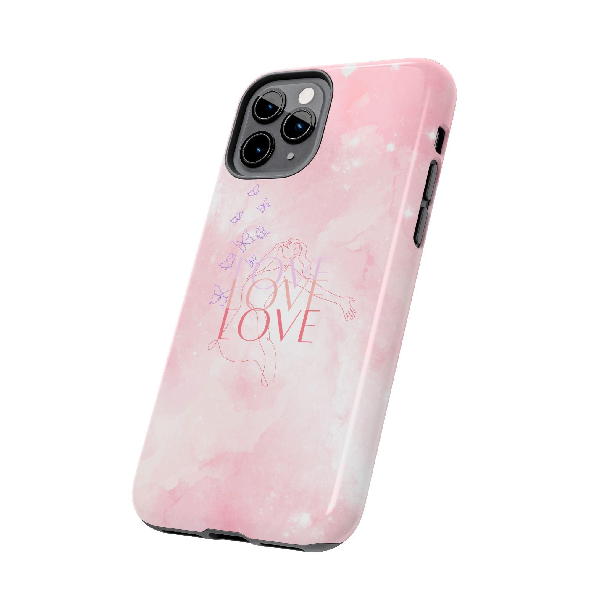 Durable Iphone & Android Protection - Pink Love Galaxy Tough Phone Case
