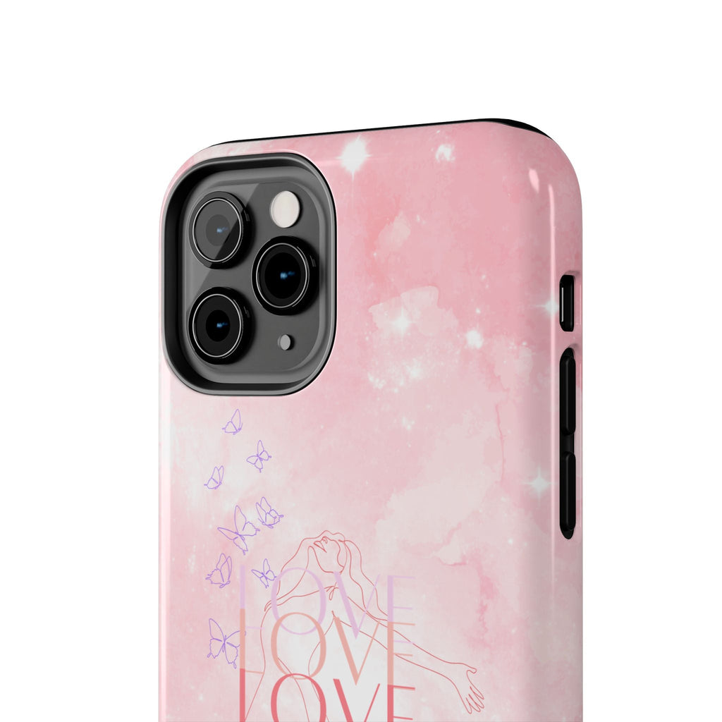 Durable Iphone & Android Protection - Pink Love Galaxy Tough Phone Case