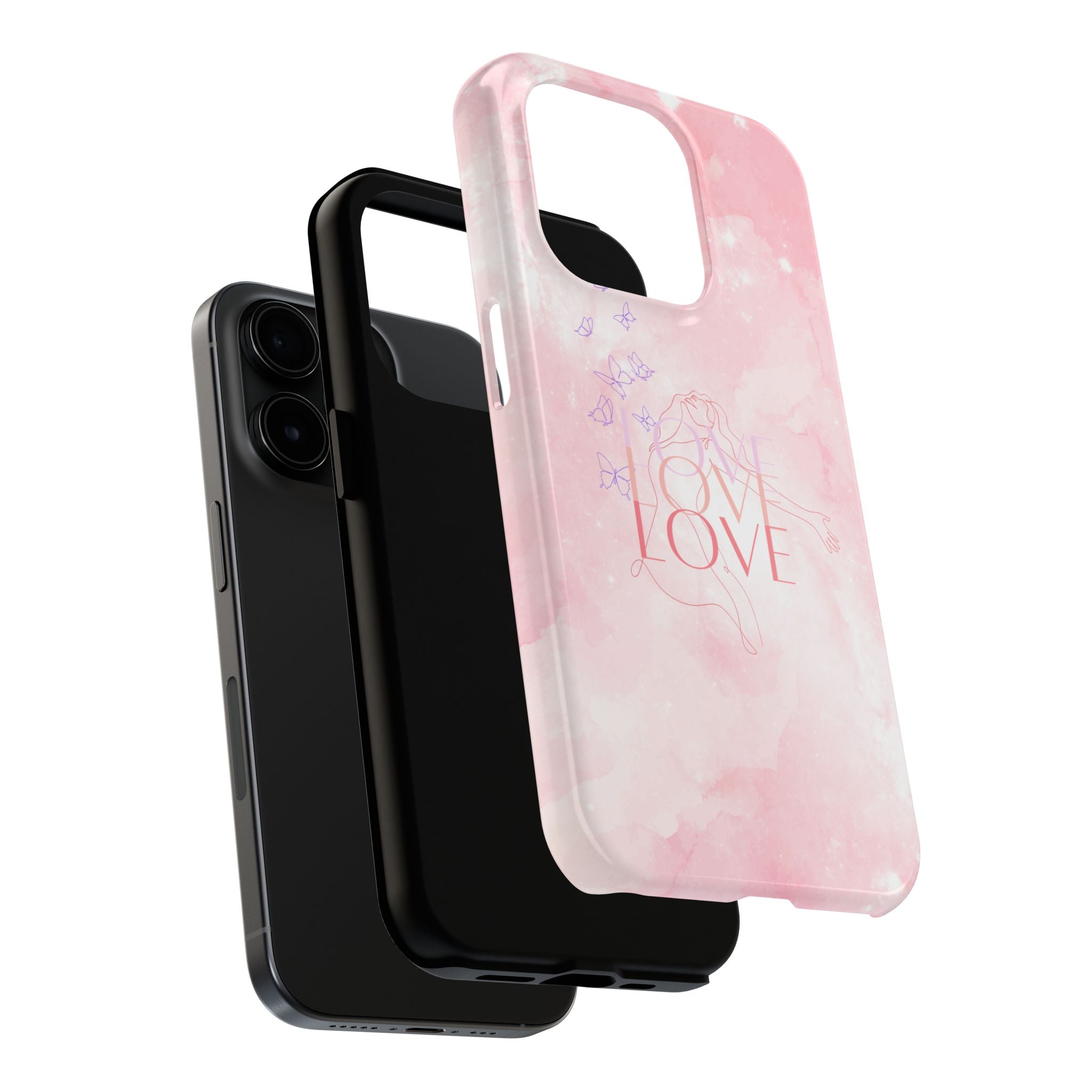 Durable Iphone & Android Protection - Pink Love Galaxy Tough Phone Case