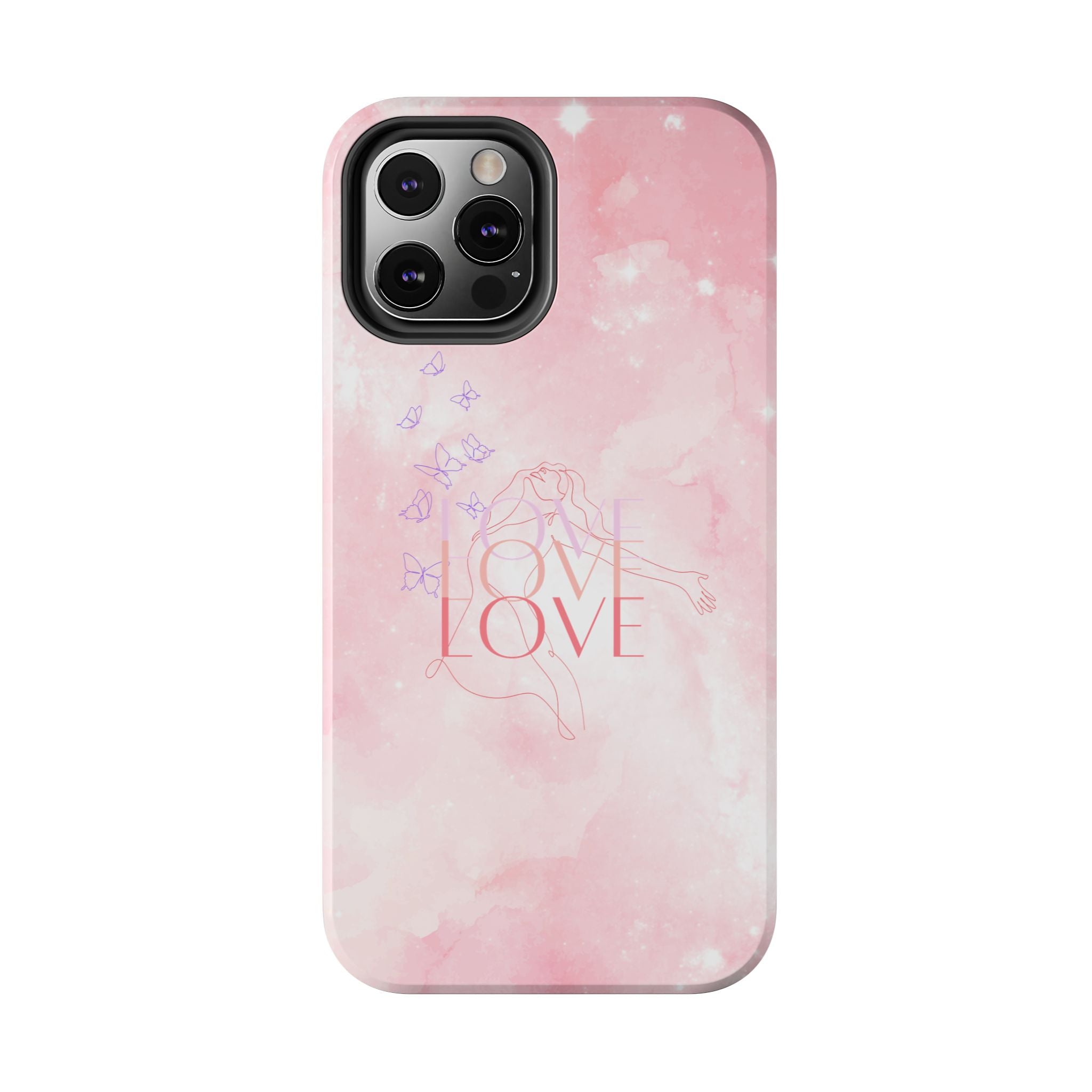 Durable Iphone & Android Protection - Pink Love Galaxy Tough Phone Case