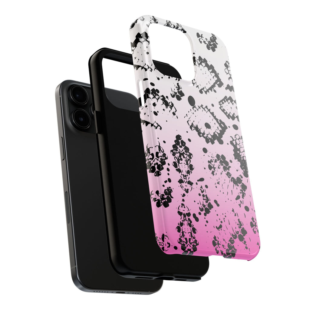 Durable iphone & Android Protection - Pink Ombre Snake Skin Tough Phone Case