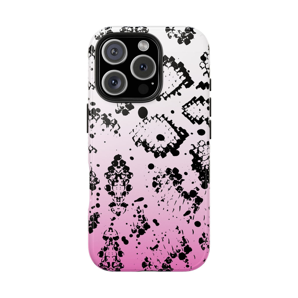 Durable iphone & Android Protection - Pink Ombre Snake Skin Tough Phone Case