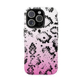 Durable iphone & Android Protection - Pink Ombre Snake Skin Tough Phone Case