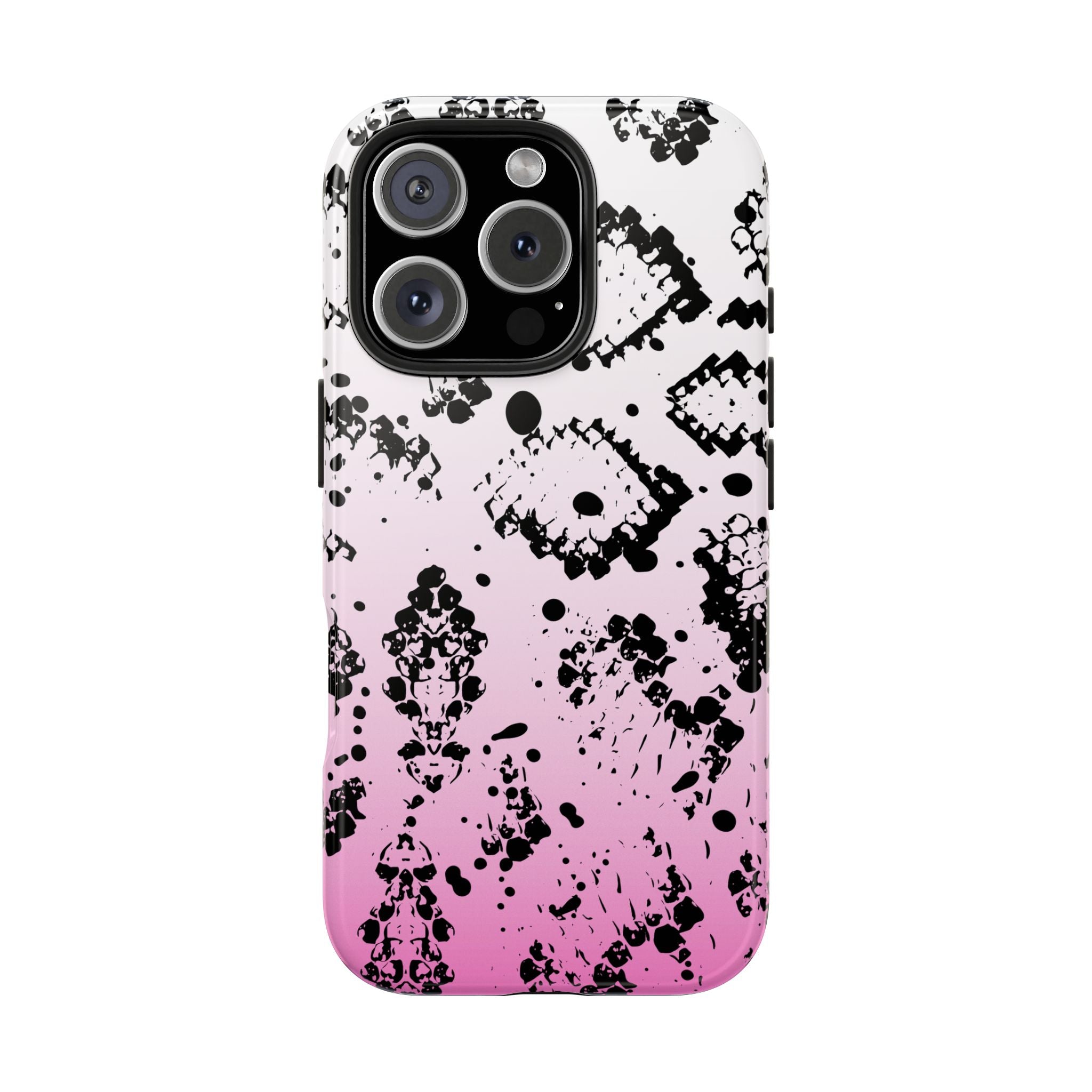 Durable iphone & Android Protection - Pink Ombre Snake Skin Tough Phone Case