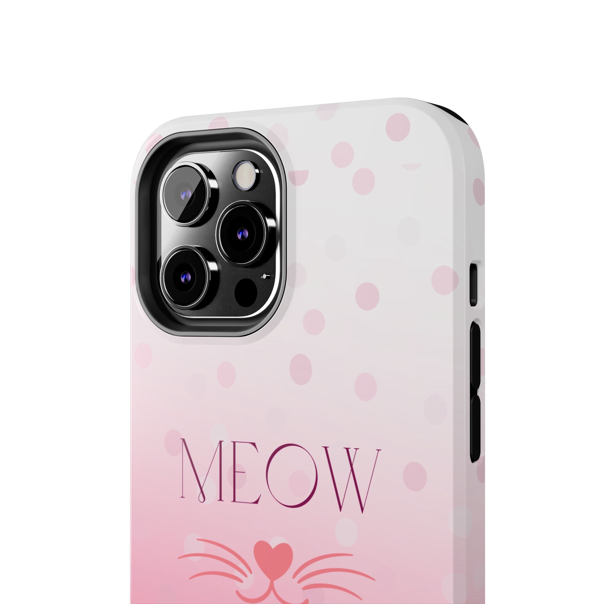 Durable iPhone & Android Protective Case - Cute Pink Cat Phone Case
