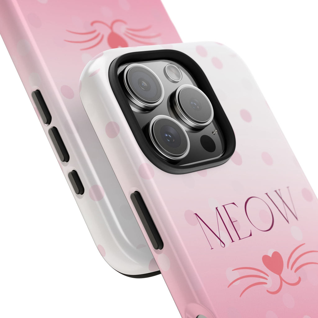 Durable iPhone & Android Protective Case - Cute Pink Cat Phone Case