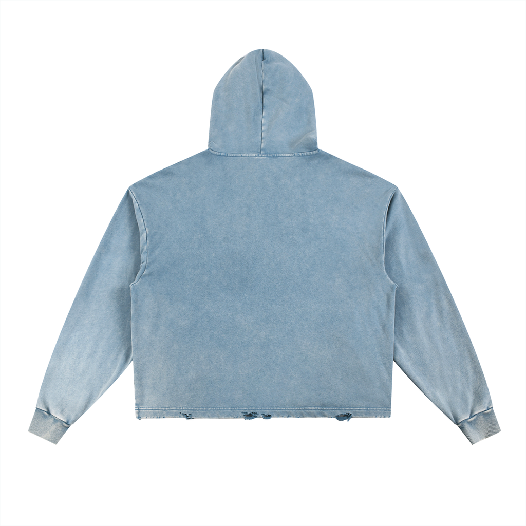 Unisex Vintage Washed Frayed-Hem Hoodie - Faith Based Apparel - Saved by Grace