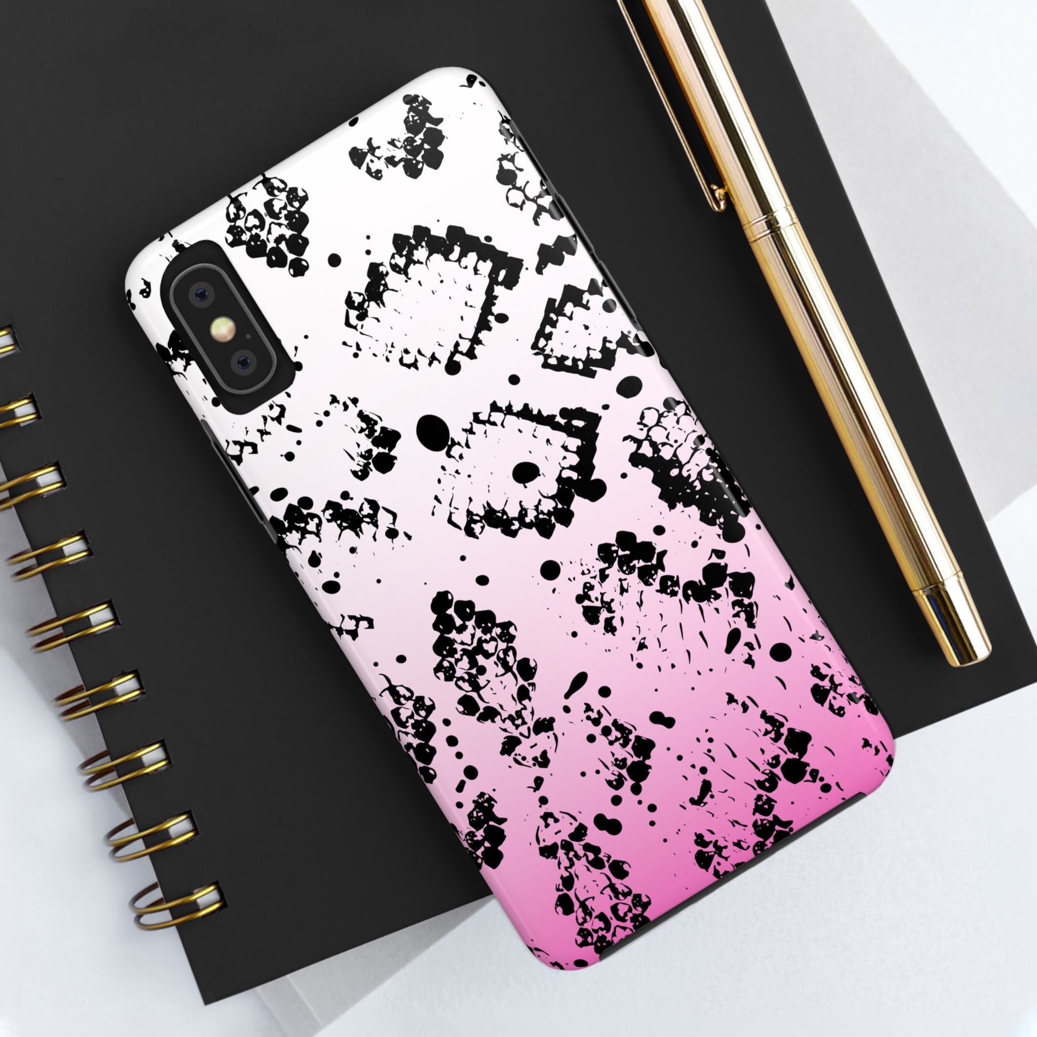 Durable iphone & Android Protection - Pink Ombre Snake Skin Tough Phone Case