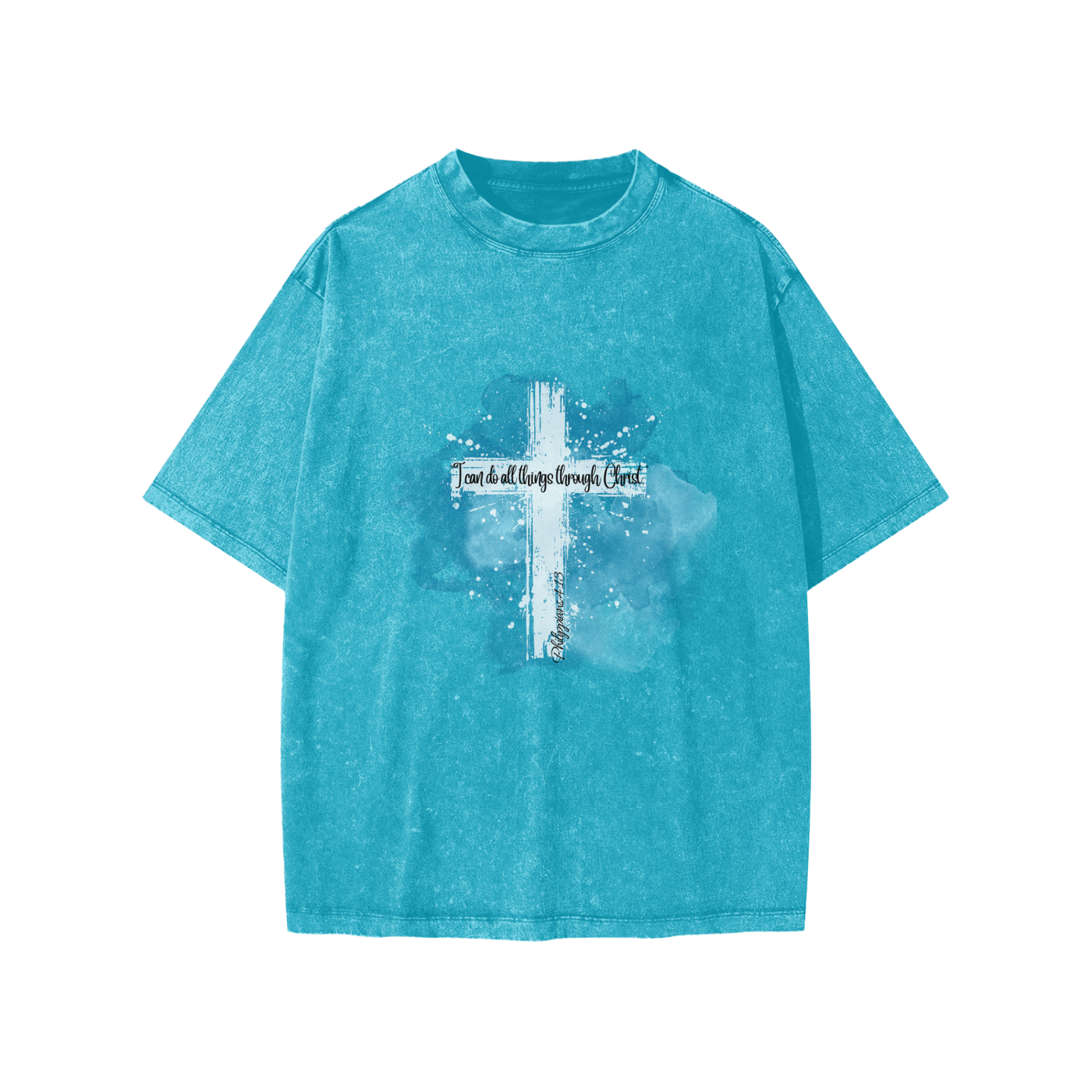 Faith Based Apparel - Philipians 4:13 - Unisex Snow Washed Kids' T-Shirt