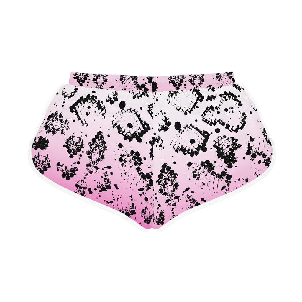 Women's Relaxed Summer Shorts - Trendy Pink Snakeskin Ombré Pattern - Activewear Set