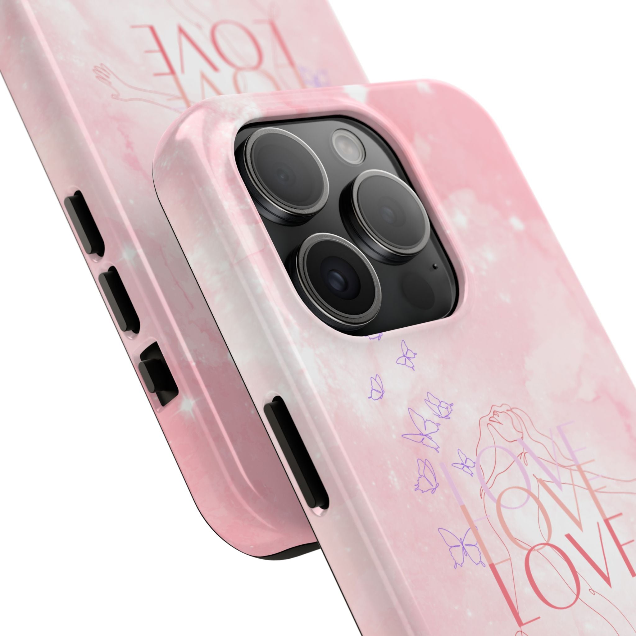 Durable Iphone & Android Protection - Pink Love Galaxy Tough Phone Case