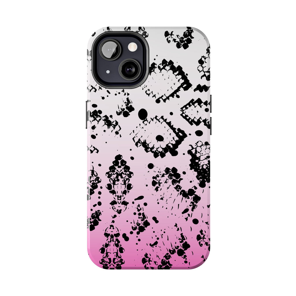 Durable iphone & Android Protection - Pink Ombre Snake Skin Tough Phone Case