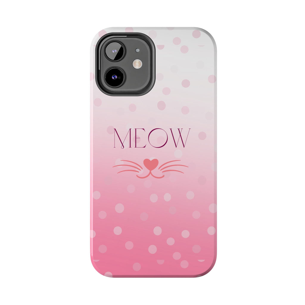 Durable iPhone & Android Protective Case - Cute Pink Cat Phone Case