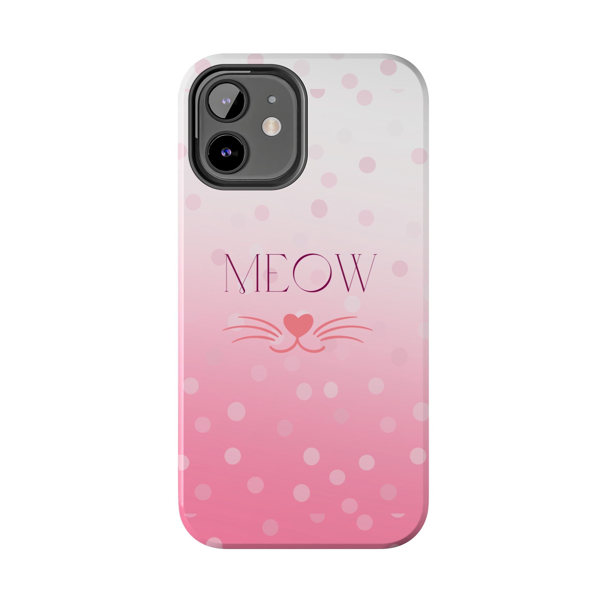 Durable iPhone & Android Protective Case - Cute Pink Cat Phone Case