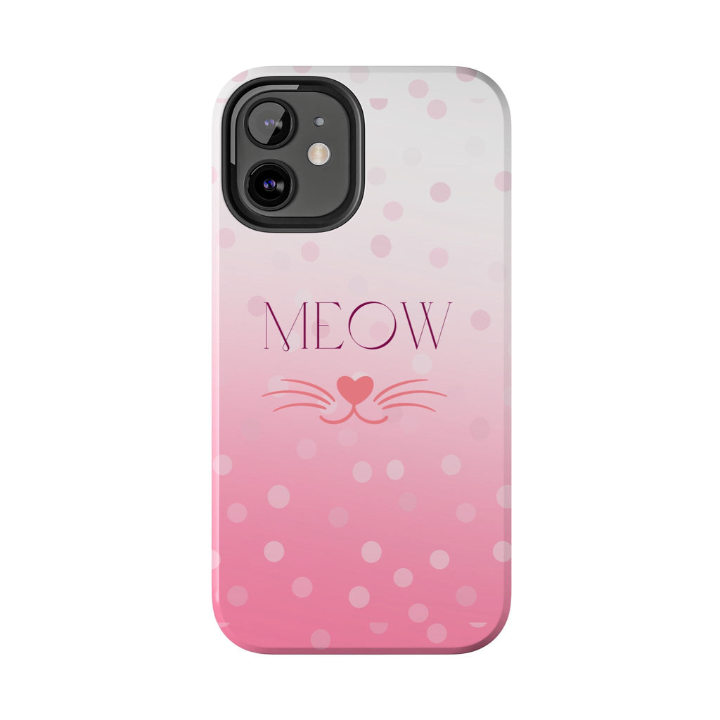 Durable iPhone & Android Protective Case - Cute Pink Cat Phone Case