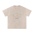 Faith Can Move Mountains - Faith Based Apparel - Unisex - Snow Washed Oversized Cotton T-Shirt