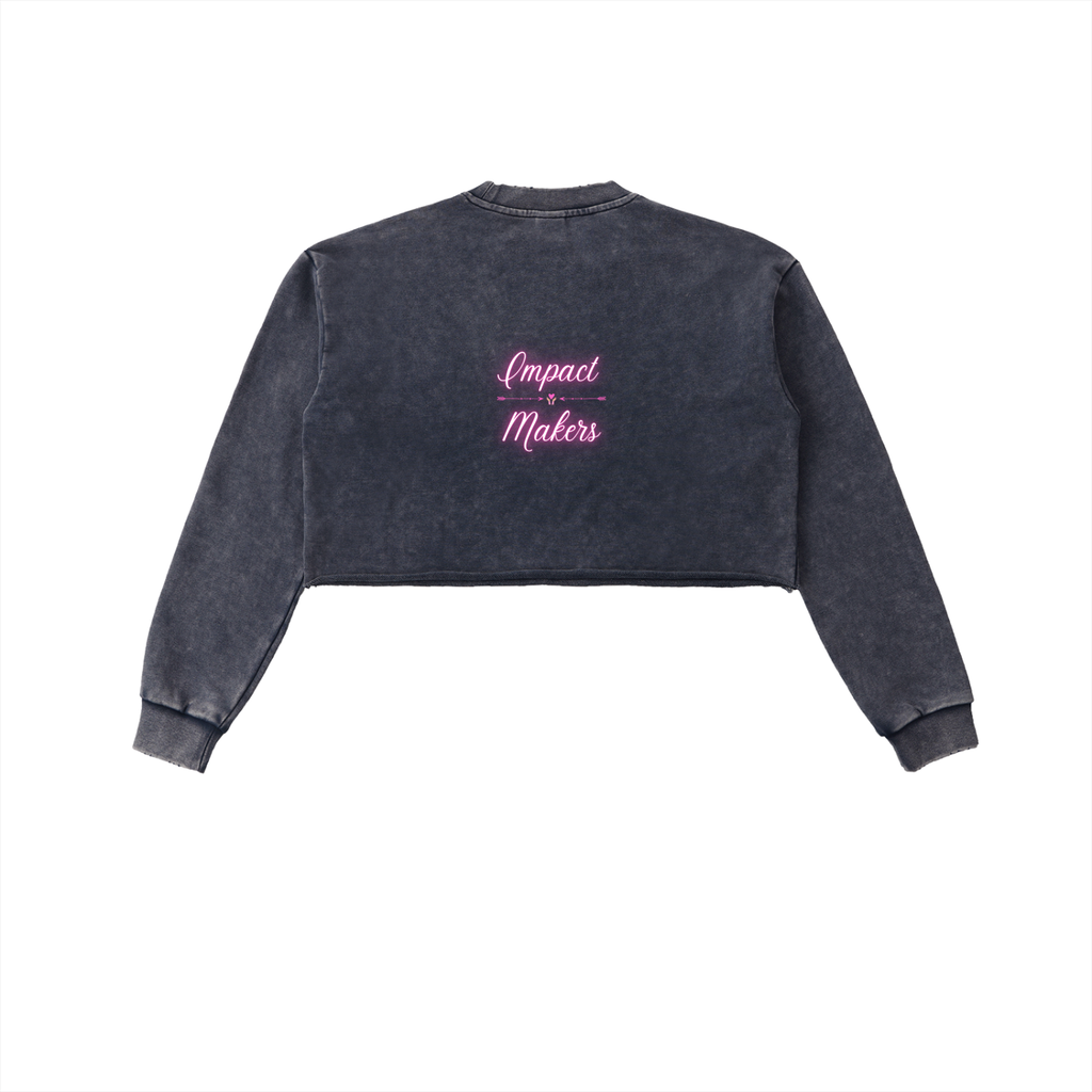 Charity for Peace Foundation - Peace Collective - Womens' Snow Washed Raw Edge Cropped Sweatshirt