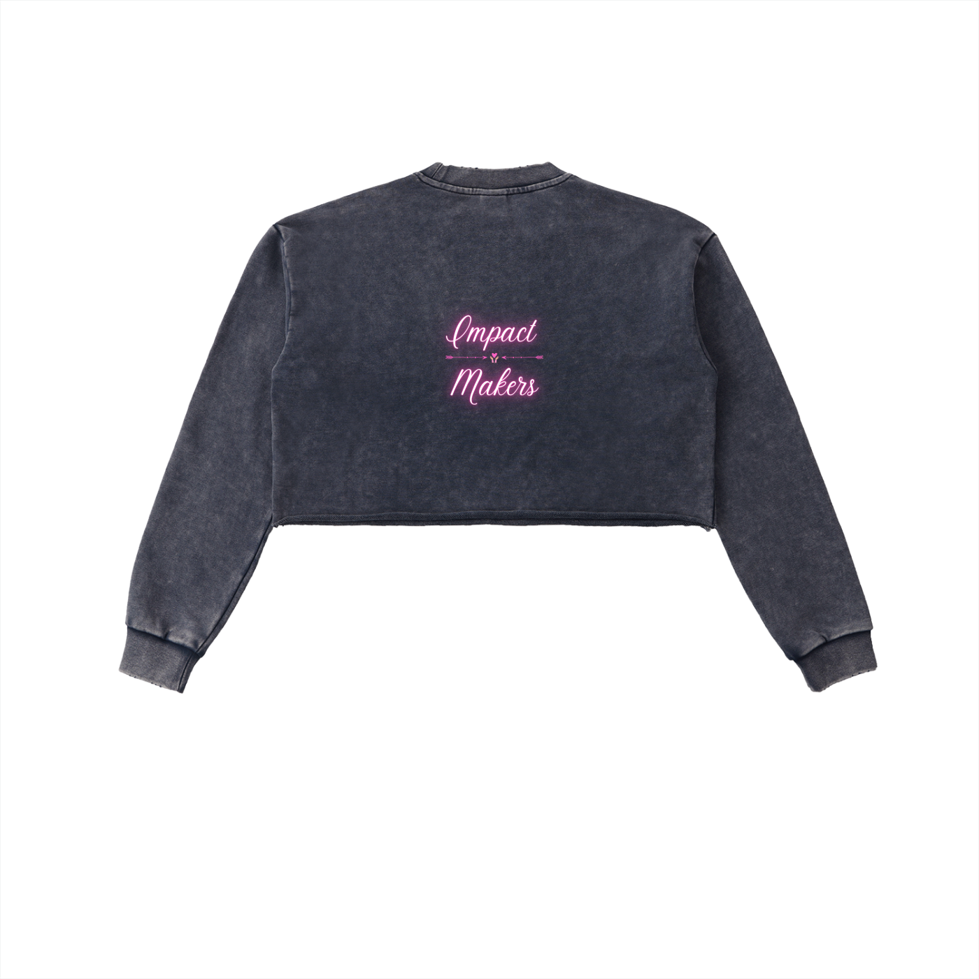 Charity for Peace Foundation - Impact Matters - Peace Collective - Womens' Snow Washed Raw Edge Cropped Sweatshirt