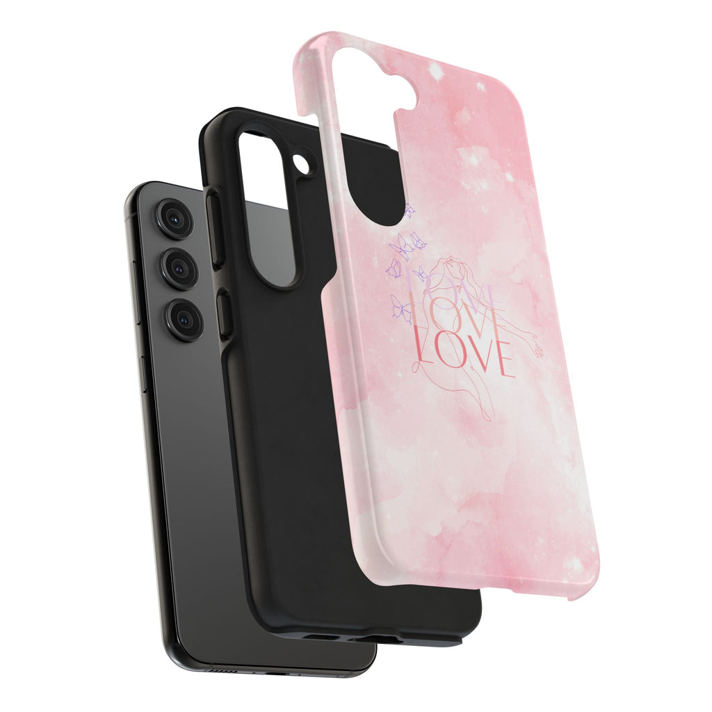 Durable Iphone & Android Protection - Pink Love Galaxy Tough Phone Case