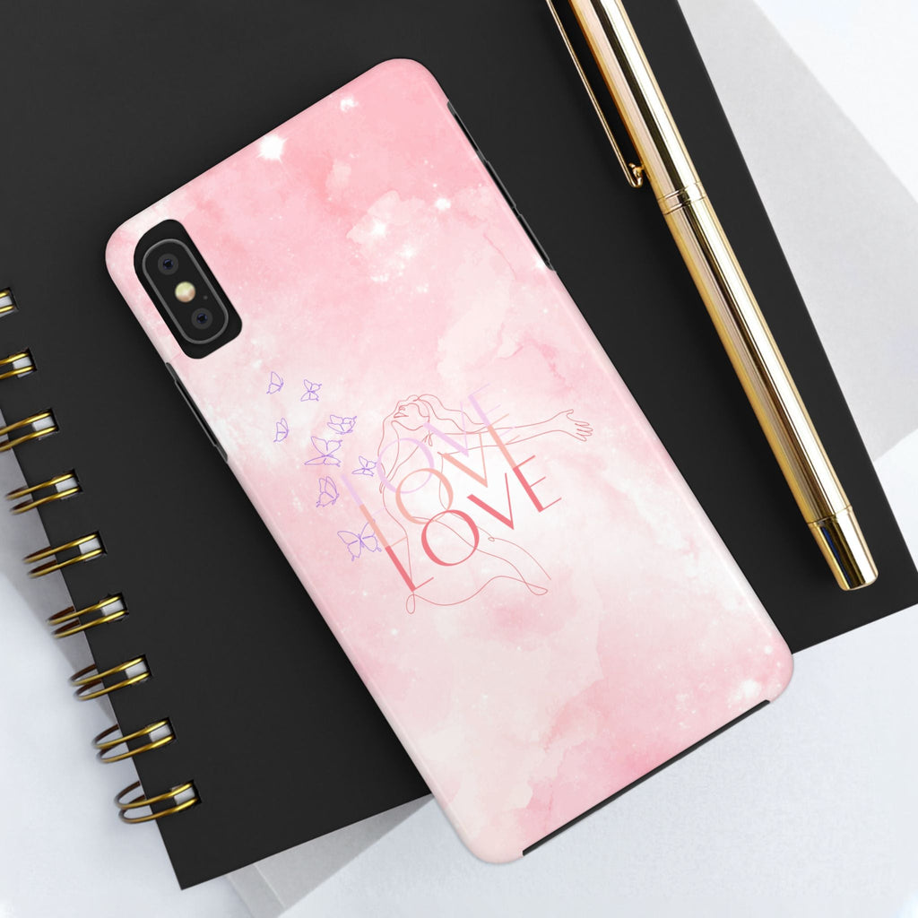 Durable Iphone & Android Protection - Pink Love Galaxy Tough Phone Case
