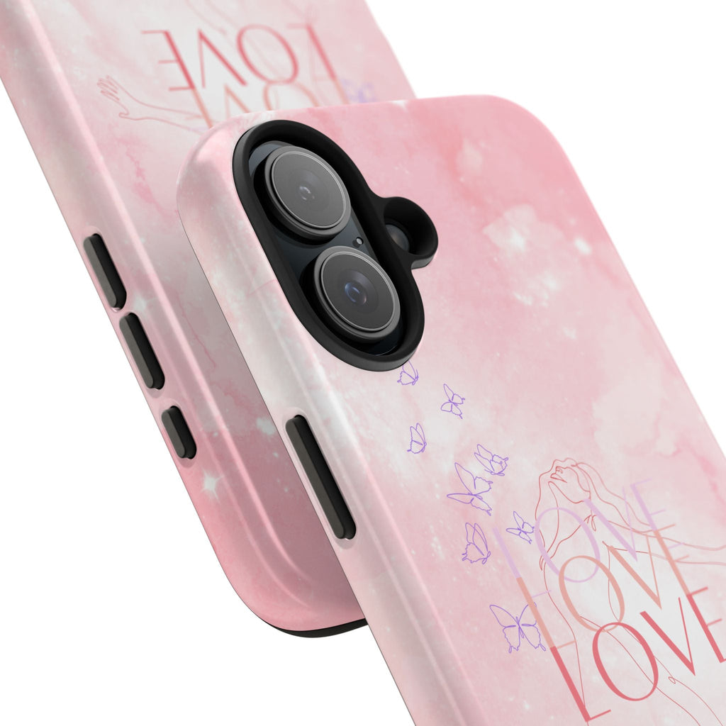 Durable Iphone & Android Protection - Pink Love Galaxy Tough Phone Case