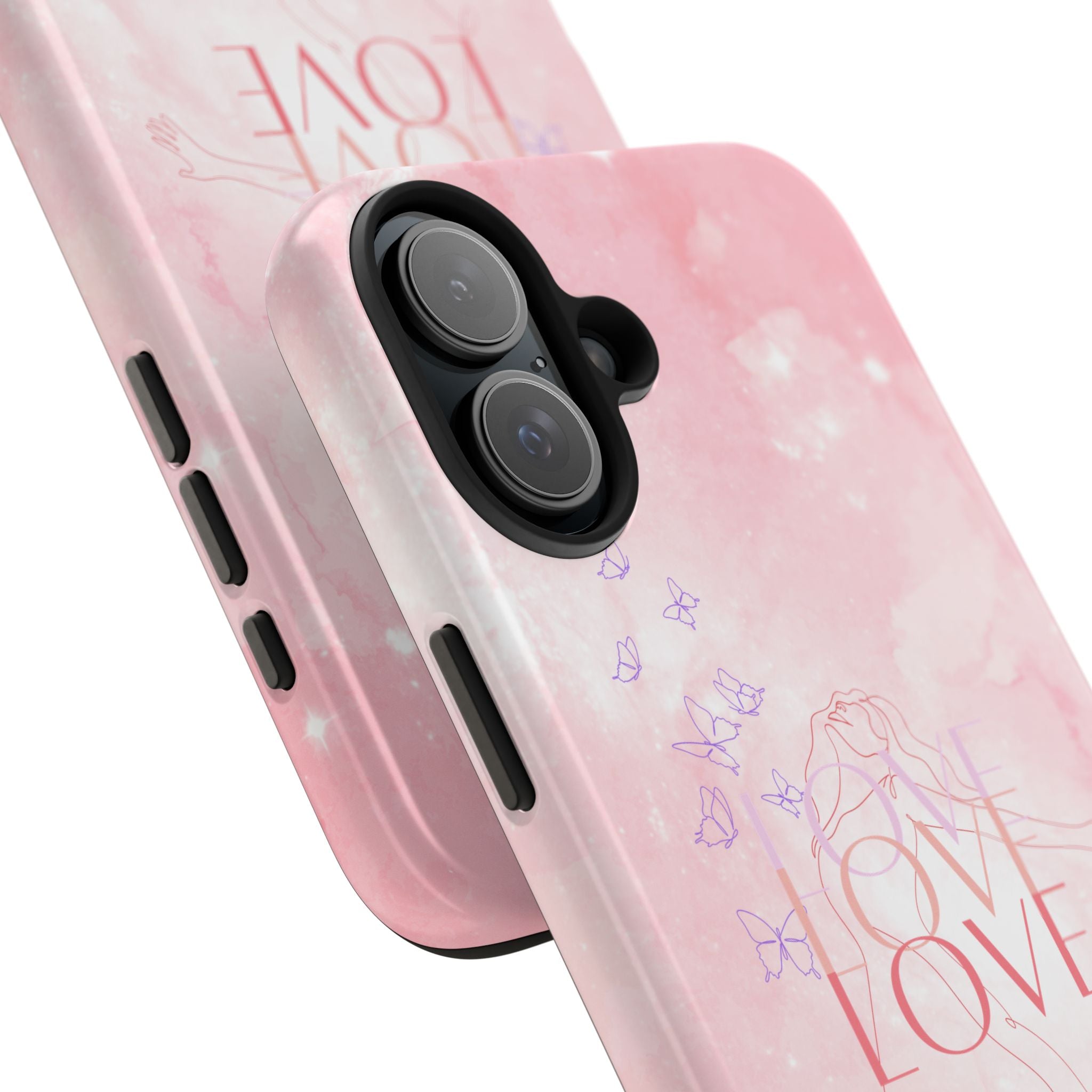 Durable Iphone & Android Protection - Pink Love Galaxy Tough Phone Case