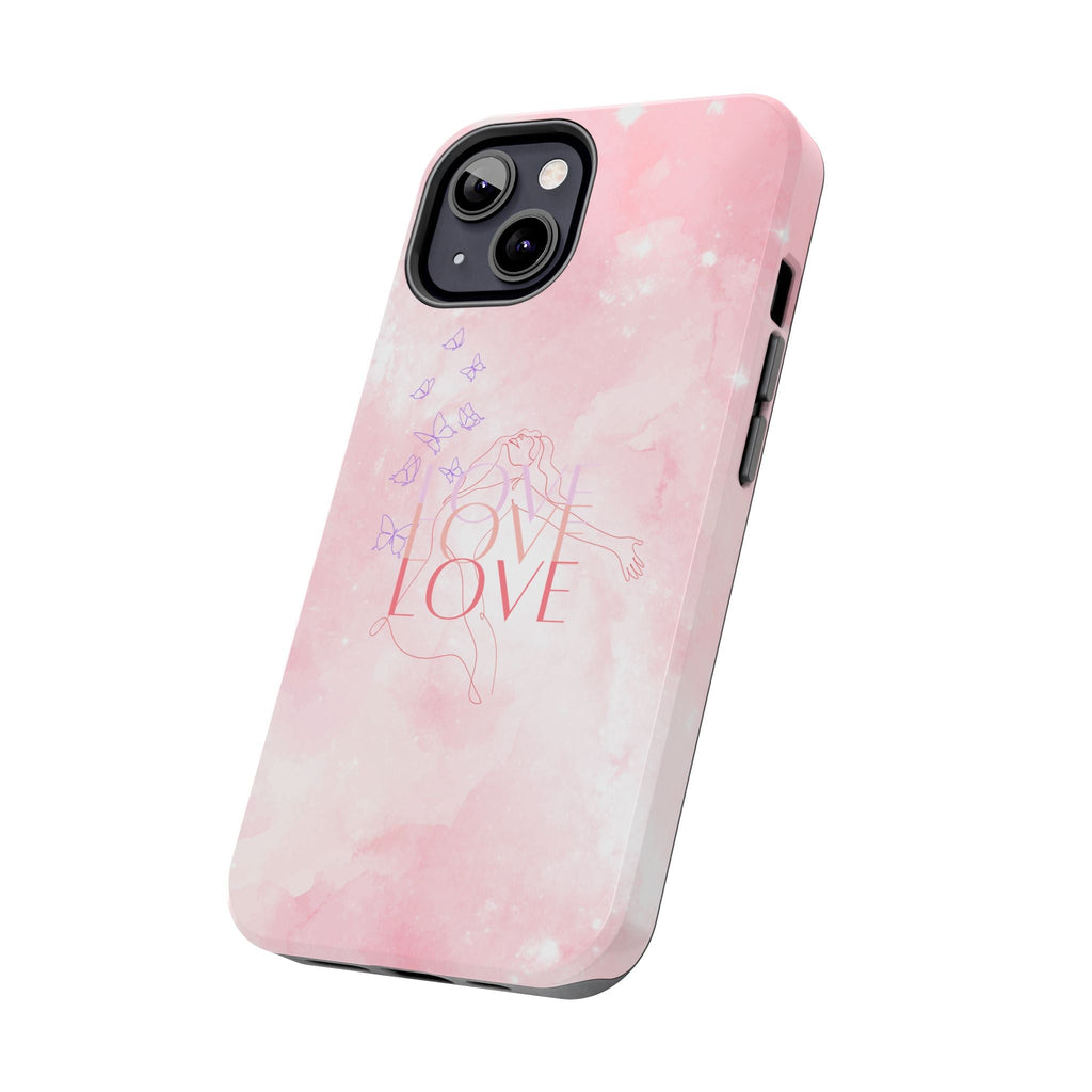 Durable Iphone & Android Protection - Pink Love Galaxy Tough Phone Case