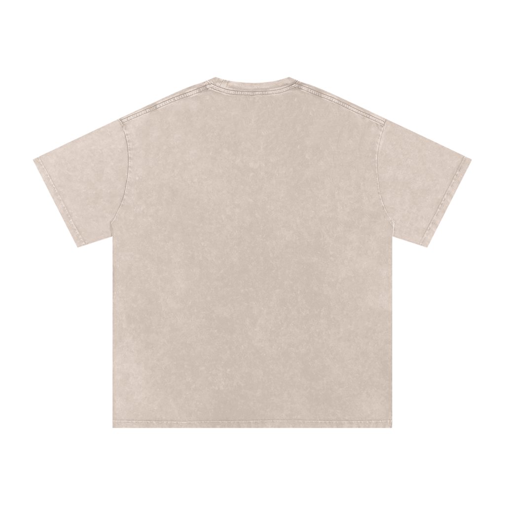 Faith Can Move Mountains - Faith Based Apparel - Unisex - Snow Washed Oversized Cotton T-Shirt