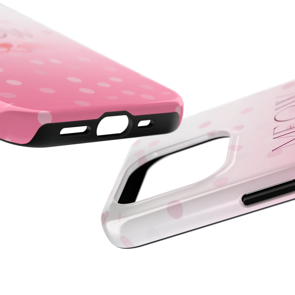 Durable iPhone & Android Protective Case - Cute Pink Cat Phone Case