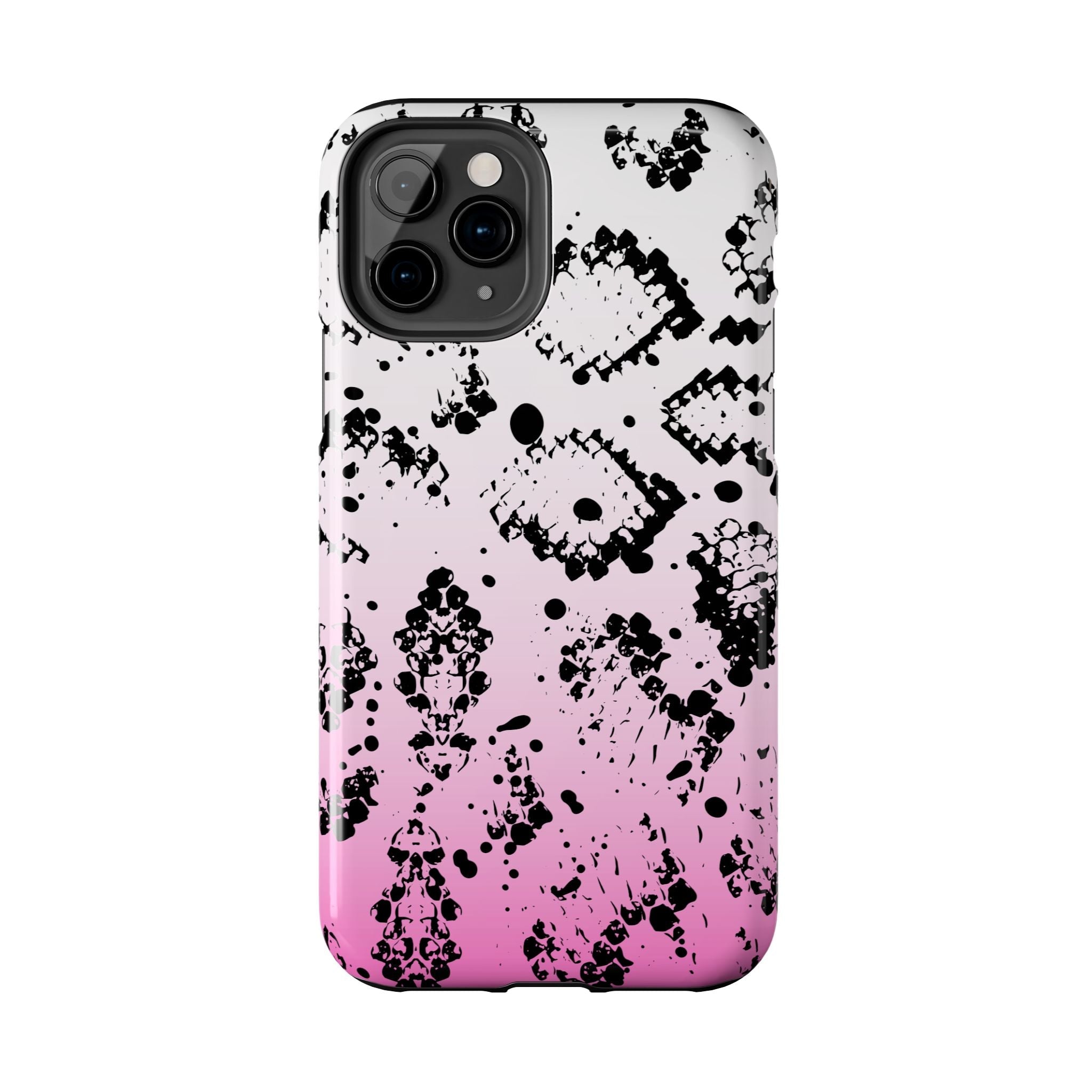 Durable iphone & Android Protection - Pink Ombre Snake Skin Tough Phone Case