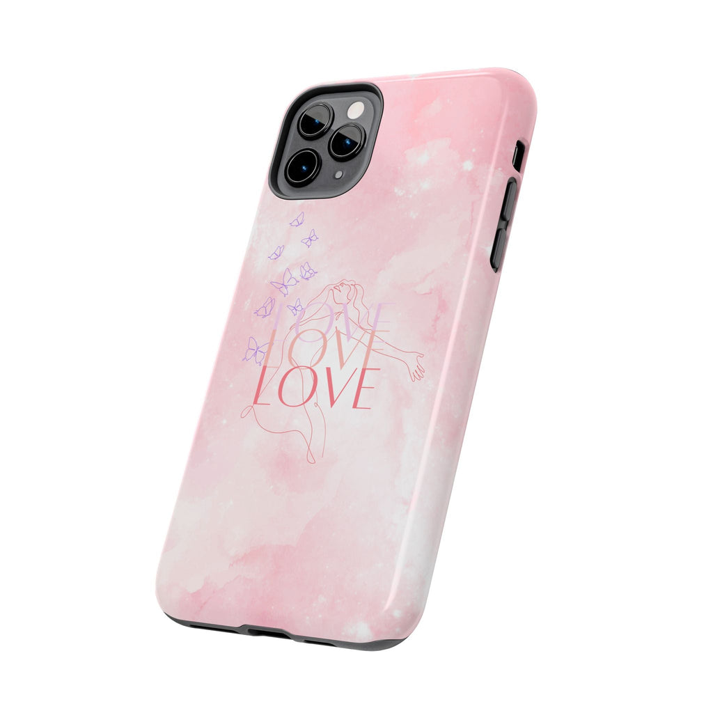 Durable Iphone & Android Protection - Pink Love Galaxy Tough Phone Case