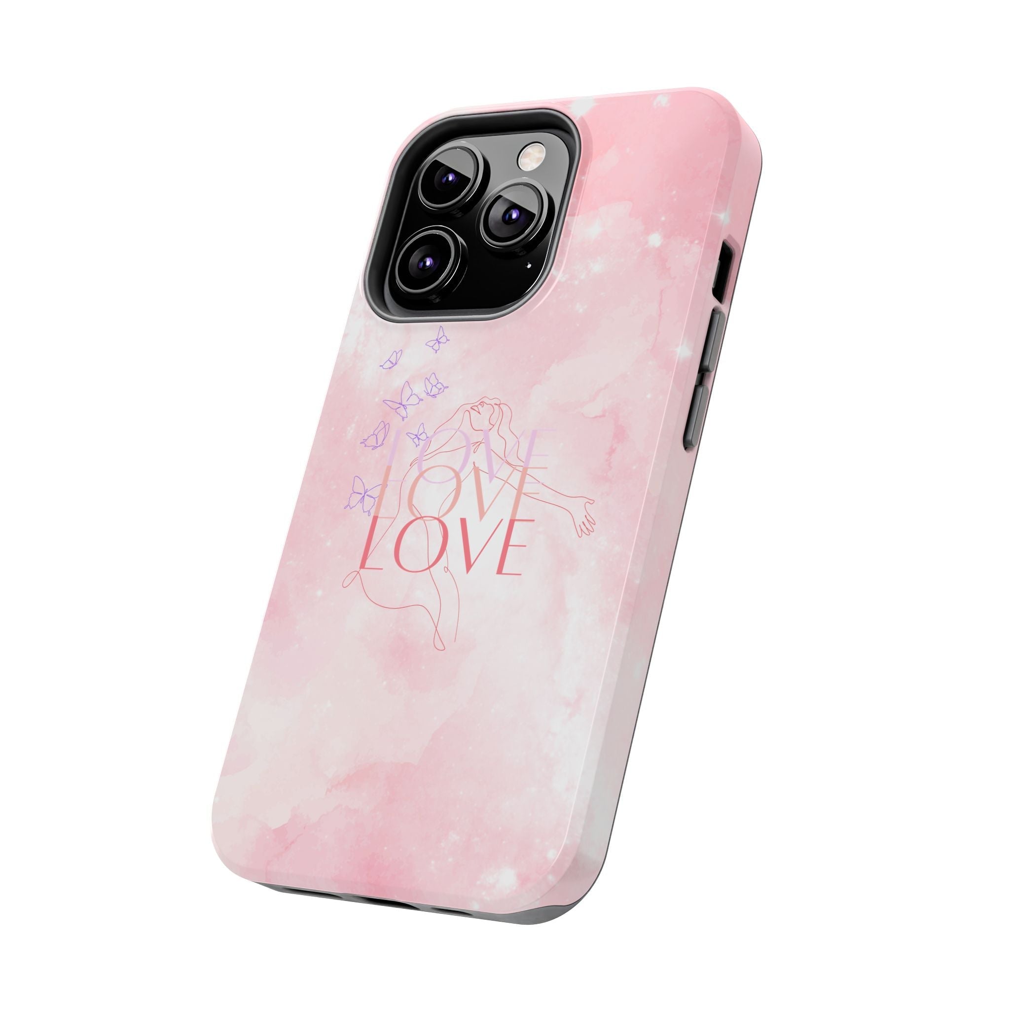 Durable Iphone & Android Protection - Pink Love Galaxy Tough Phone Case