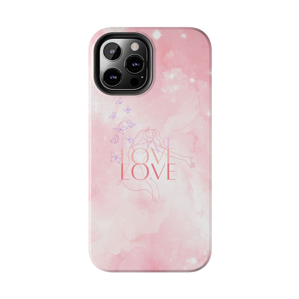 Durable Iphone & Android Protection - Pink Love Galaxy Tough Phone Case