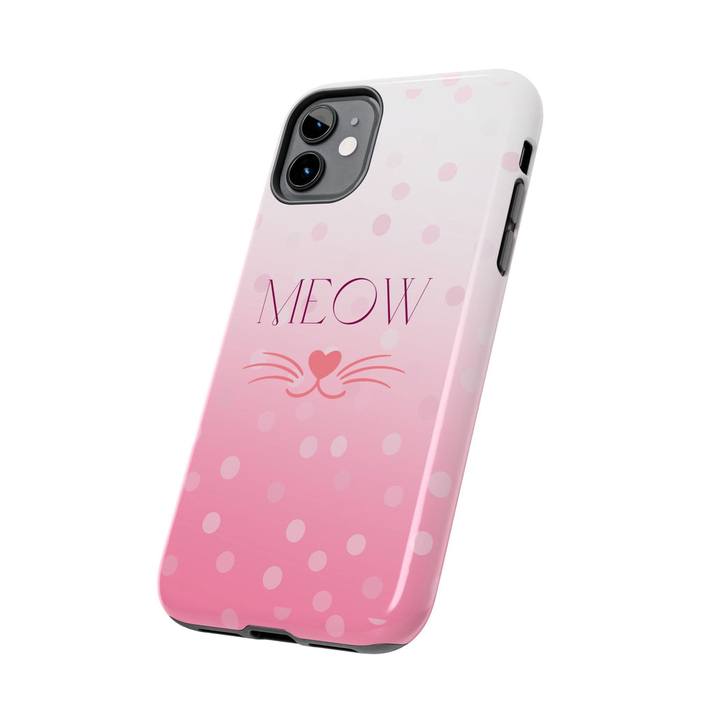 Durable iPhone & Android Protective Case - Cute Pink Cat Phone Case