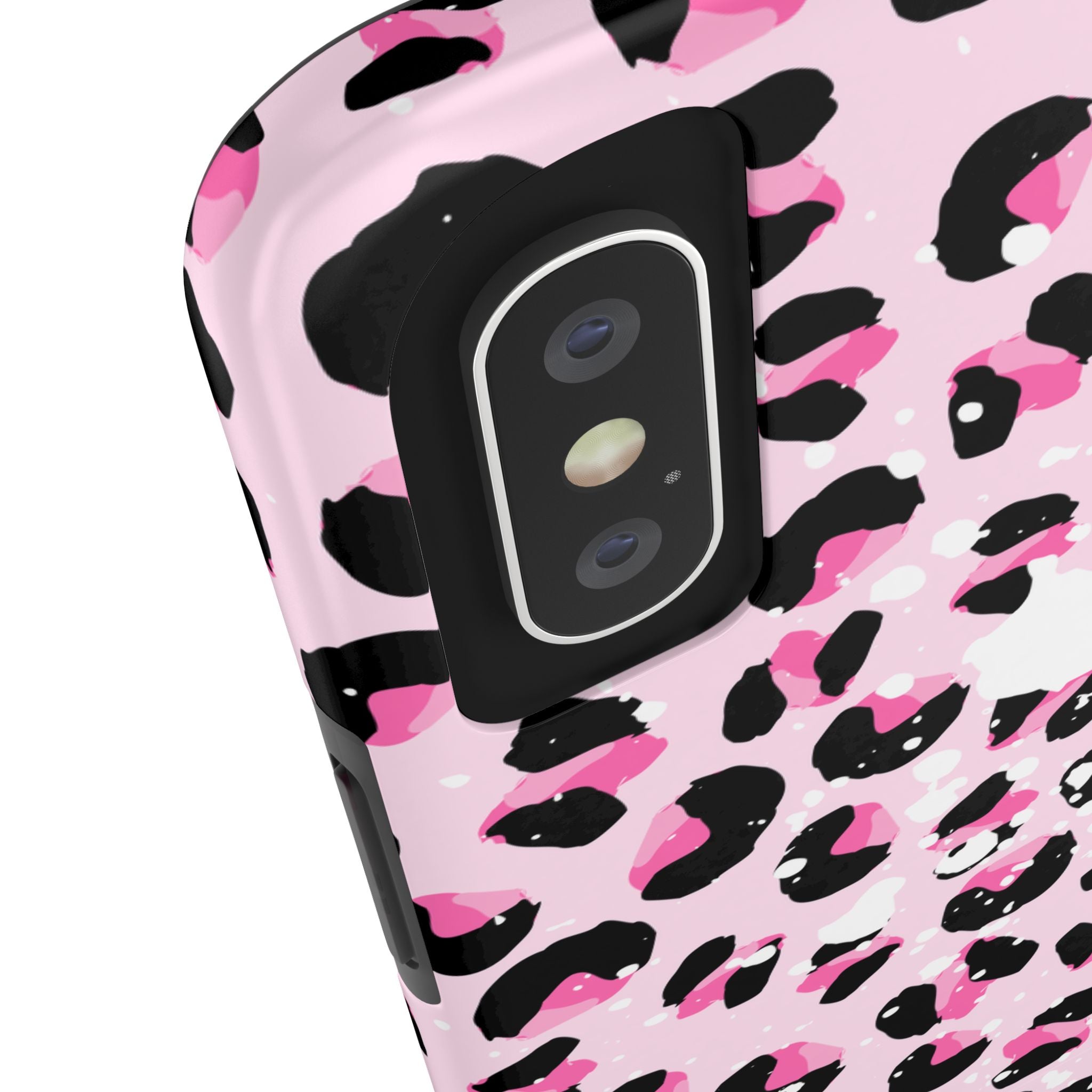 Durable iPhone & Android Protective Phone Case - Pink Leopard Print Tough Case