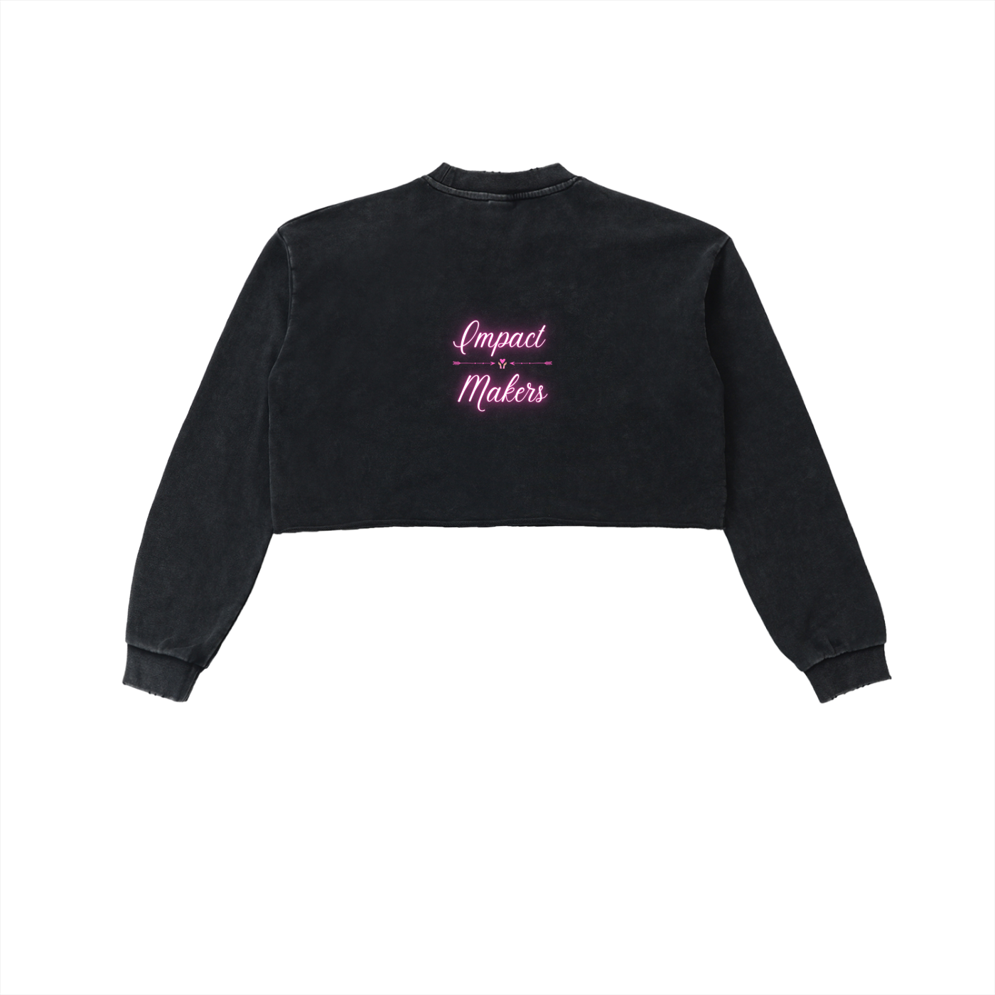 Charity for Peace Foundation - Impact Matters - Peace Collective - Womens' Snow Washed Raw Edge Cropped Sweatshirt