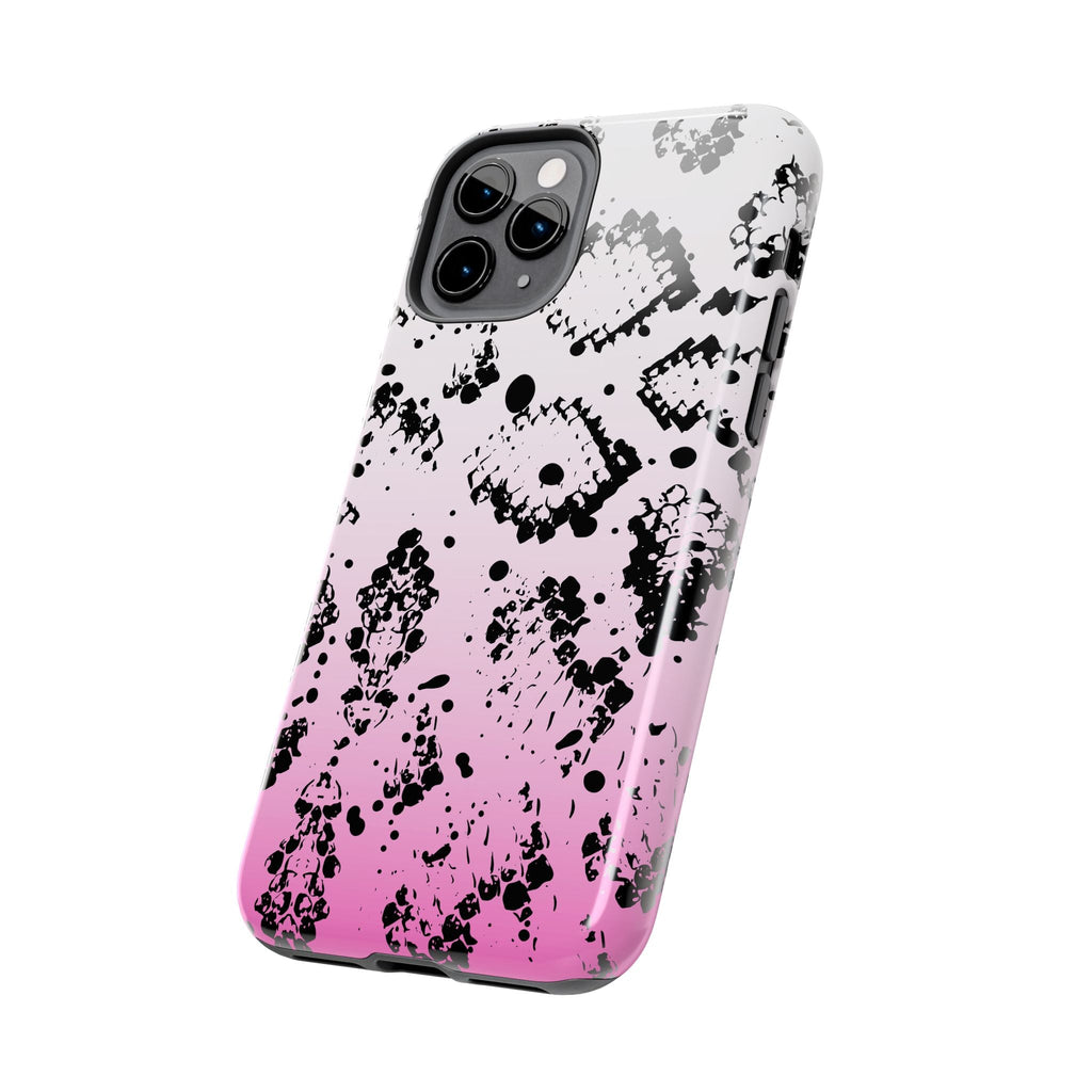 Durable iphone & Android Protection - Pink Ombre Snake Skin Tough Phone Case
