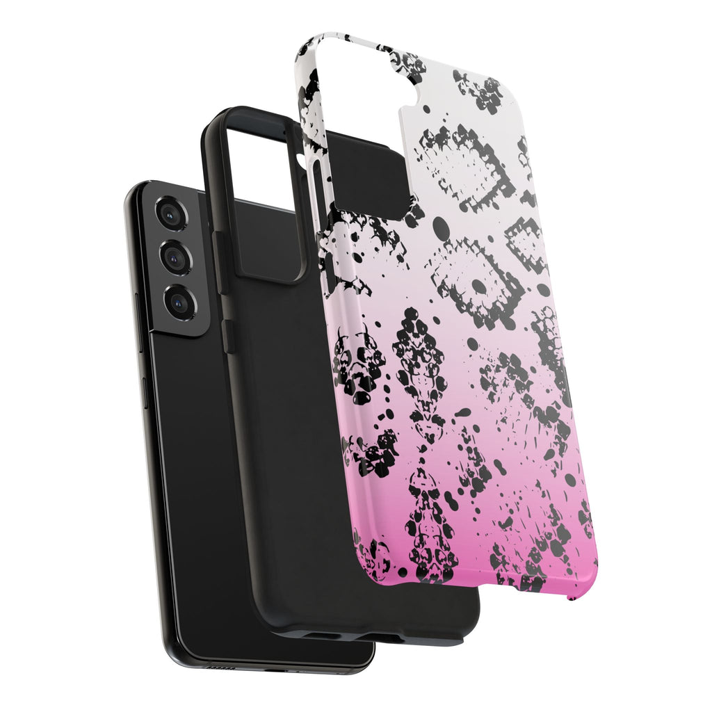 Durable iphone & Android Protection - Pink Ombre Snake Skin Tough Phone Case