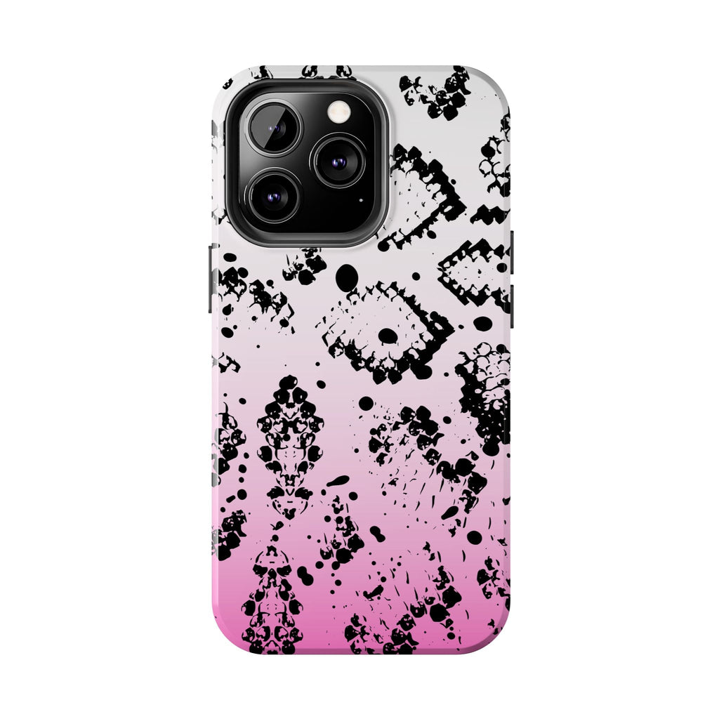 Durable iphone & Android Protection - Pink Ombre Snake Skin Tough Phone Case