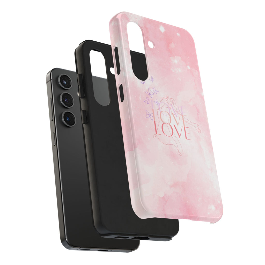 Durable Iphone & Android Protection - Pink Love Galaxy Tough Phone Case