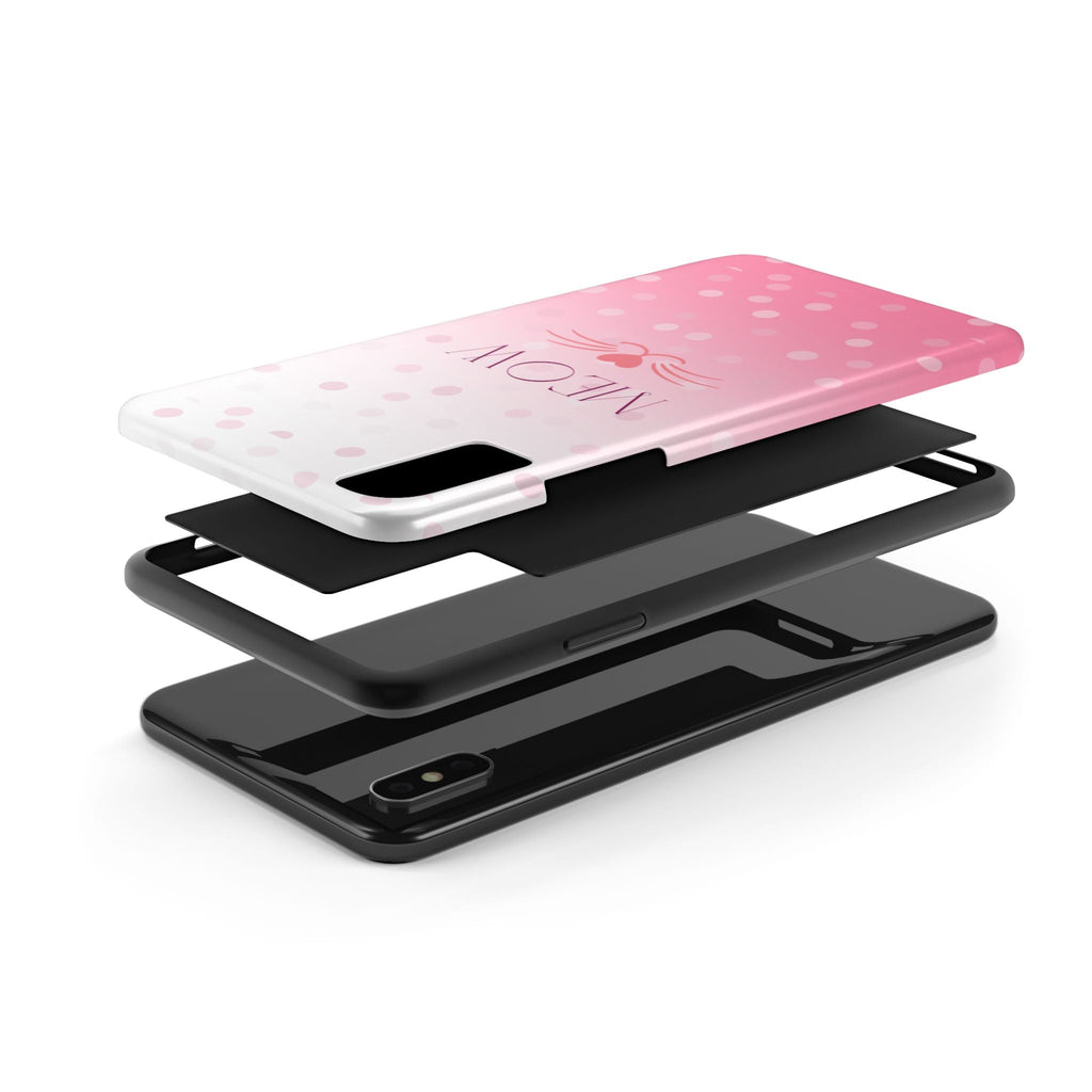 Durable iPhone & Android Protective Case - Cute Pink Cat Phone Case
