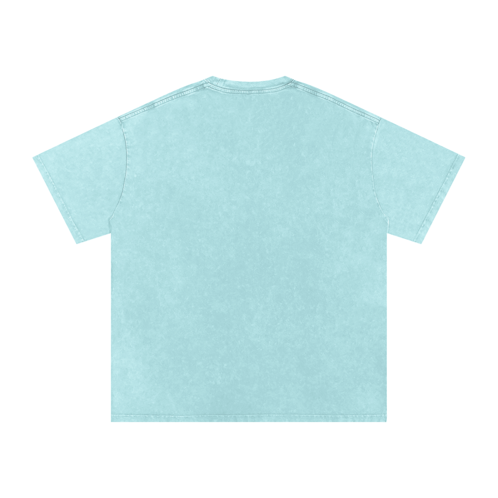 Faith Can Move Mountains - Faith Based Apparel - Unisex - Snow Washed Oversized Cotton T-Shirt